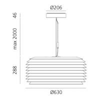 Artemide Slicing LED-es függőlámpa, IP65, Ø 63 cm