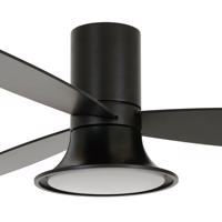 Beacon mennyezeti ventilátor világítással Flusso fekete 132cm csendes