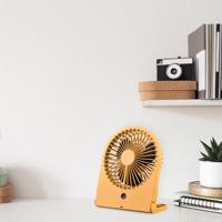 Breezy újratölthető asztali ventilátor, sárga színű