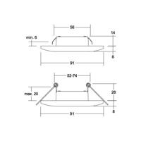 BRUMBERG Adapt LED beépített downlight, matt titán