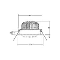 BRUMBERG Kerby-R LED beépített spot 3 000 K fekete