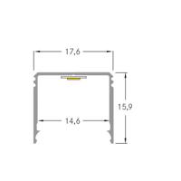 BRUMBERG One LED felszíni profil, alumínium, magas, 1 méteres