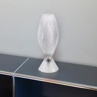 Koral asztali lámpa bioanyagból, kristálytiszta 33 cm