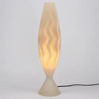 Koral asztali lámpa organikus anyagból, vászonból, 65 cm