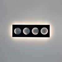 LED fali világítás Fasi Della Luna, fekete/ezüst