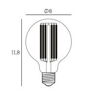 LED izzó Globe, E27, Ø 8 cm, 3,5 W, 2200 K, dimmelhető