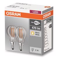 LED lámpa E14 4W 827 csepp izzószál 2db-os