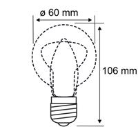 LED lámpa E27 7,5W izzószál 2,700 K, világos, dimmelhető