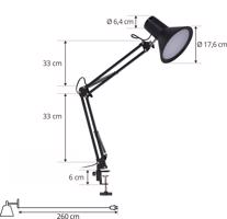 Lindby LED-es bilincslámpa Undra, fekete, dimmelhető, állítható