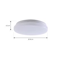 Lindby LED kültéri mennyezeti lámpa Kirkola, 3000 K, Ø 26 cm, fehér