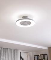 Lindby Smart LED mennyezeti ventilátor Paavo, szürke, csendes, Tuya