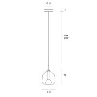 Lógó világítás X-Ray, 1 izzó, üveg Ø17cm réz