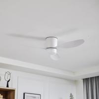 Lucande LED mennyezeti ventilátor Kayu, fehér, egyenáramú, csendes, Ø 132