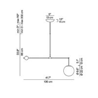 Luceplan Malamata függeszték lámpa sárgaréz, 106 cm