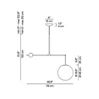 Luceplan Malamata függesztett lámpa sárgaréz, 119 cm