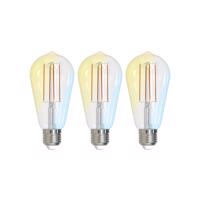 LUUMR Smart LED, E27, ST64, 7W, ZigBee, Tuya, világos, 3 darabos szett