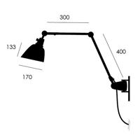 midgard moduláris TYP 505 fali lámpa 85cm fekete