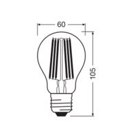 OSRAM LED Classic, izzószál, E27, 7,2 W, 1521 lm, 4000 K