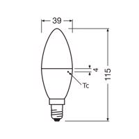 OSRAM LED Classic Star, gyertya, matt, E14, 7,5 W, 2700 K