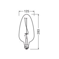 OSRAM LED Vintage 1906, C125, izzószál, szürke, E27, 4 W, 818