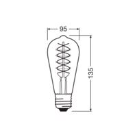 OSRAM LED Vintage 1906 Edison, arany, E27, 4,8 W, 822, dim.