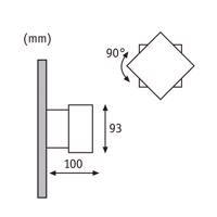 Paulmann Cybo LED kültéri fali lámpa, 2700 K, 10x10 cm, fehér