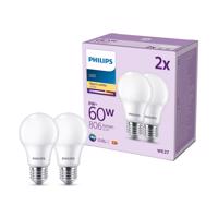 Philips LED izzó E27 8W 806lm 2700K matt 2db