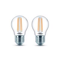 Philips LED lámpa E27 P45 4,3W izzószál 2700K 2db