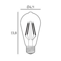 Vintage LED izzó, E27, 3,5 W, 2200 K, világos, fényerőszabályozható,