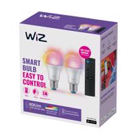 WiZ A60 LED matt WiFi E27 8.5W RGBW távirányító 2 darabos szettje
